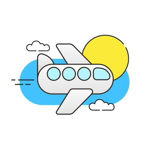 Plane In The Sky On White Background Vector Image Ready For Your Design