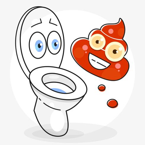 Dirty Toilet Cartoon Illustration Ready For Your Design, Greeting Card vector