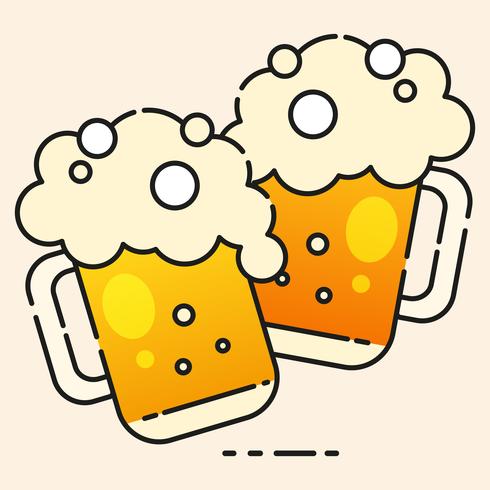 Icono de cerveza fría listo para su diseño, tarjeta de felicitación, bandera. Ilustracion vectorial vector