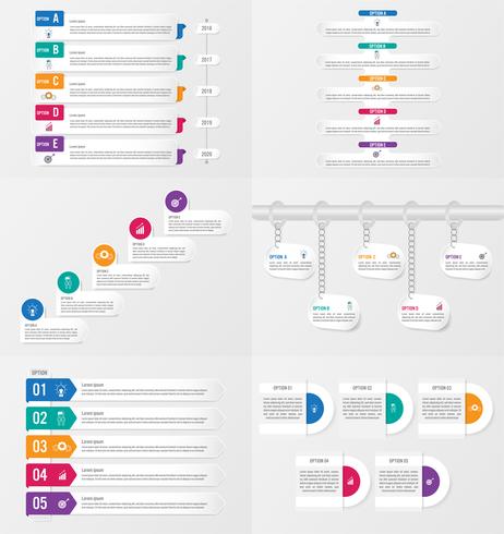 Set of infographics element template with options. vector