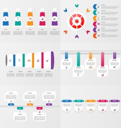 Conjunto de plantilla de elemento de infografía con opciones. vector