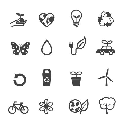 iconos de ecología y medio ambiente vector