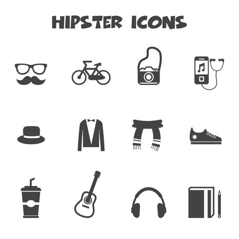 símbolo de los iconos de hipster vector