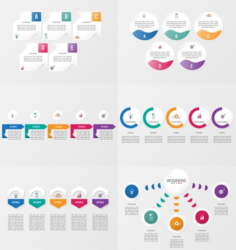 Set of infographics element template with options. vector