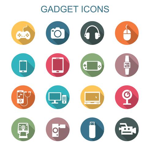 iconos de la larga sombra del gadget vector