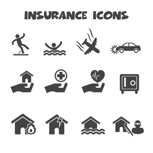 insurance icons symbol vector