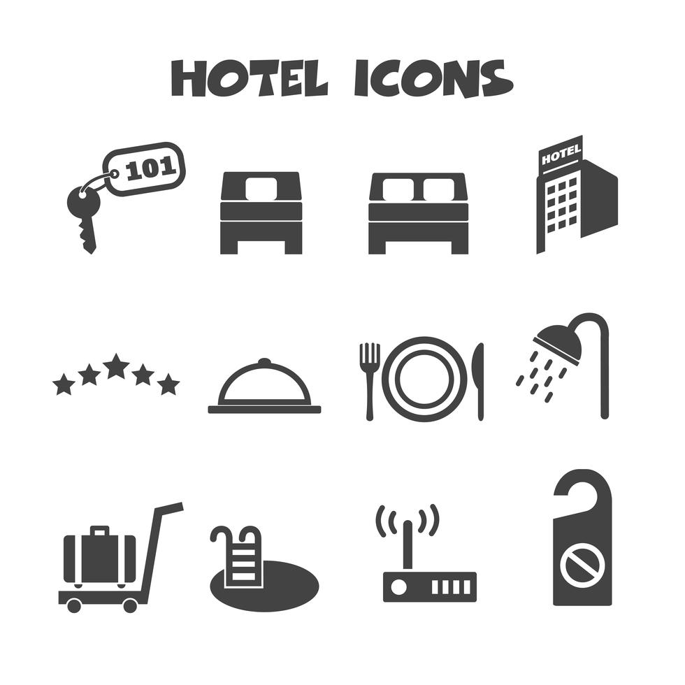 símbolo de los iconos del hotel 633088 Vector en Vecteezy
