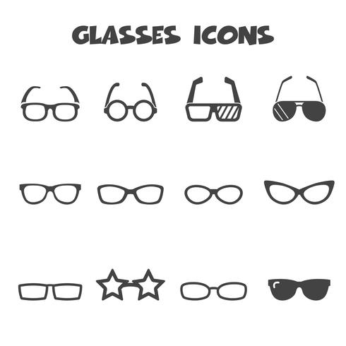 glasses icons symbol vector