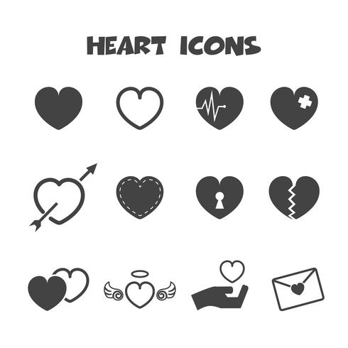 heart icons symbol vector