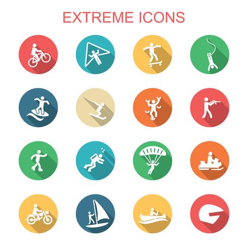extreme long shadow icons vector