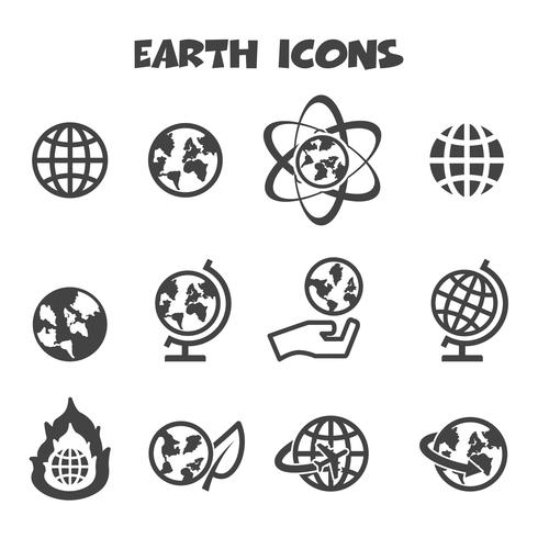 earth icons symbol vector