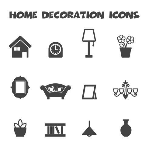 iconos de decoración del hogar vector