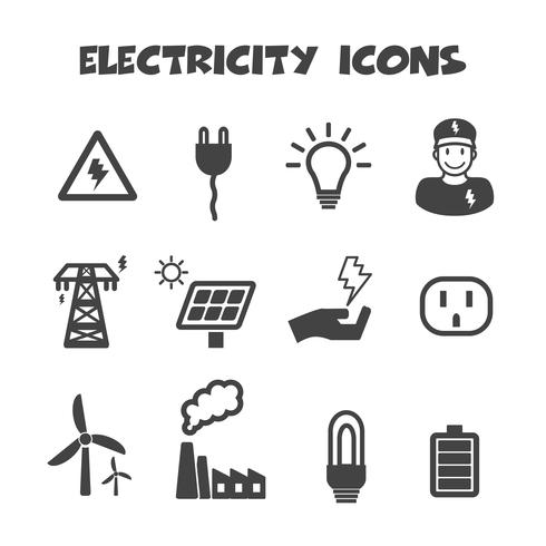 electricity icons symbol vector