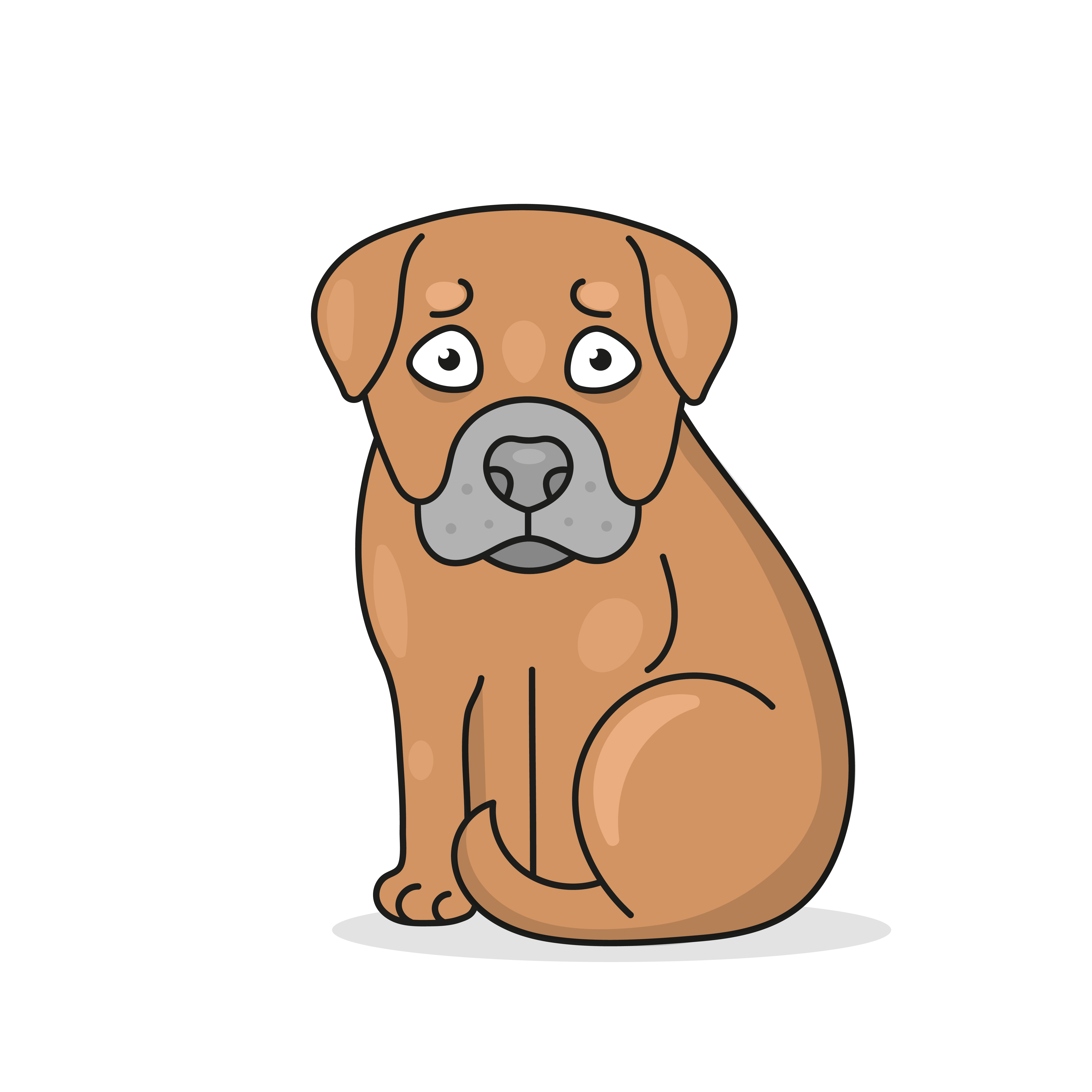 Happy Cartoon Puppy Sitting, Portrait Of Cute Little Dog . Dog Friend.  Vector Illustration. Isolated . 633138 Vector Art at Vecteezy
