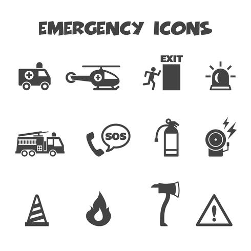 símbolo de los iconos de emergencia vector