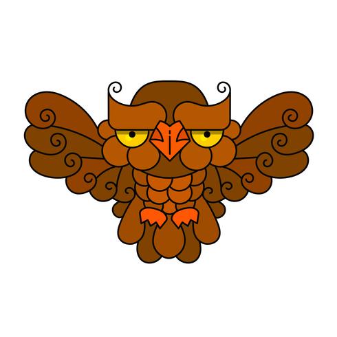 Owl or owl bird sketch vector isolated icon. Wild forest Feathered night bird of prey . Wild fauna and Zoology