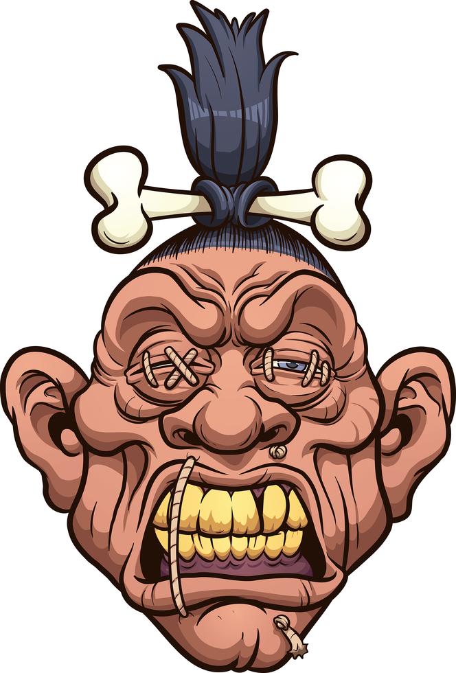 Shrunken head 633201 Vector Art at Vecteezy