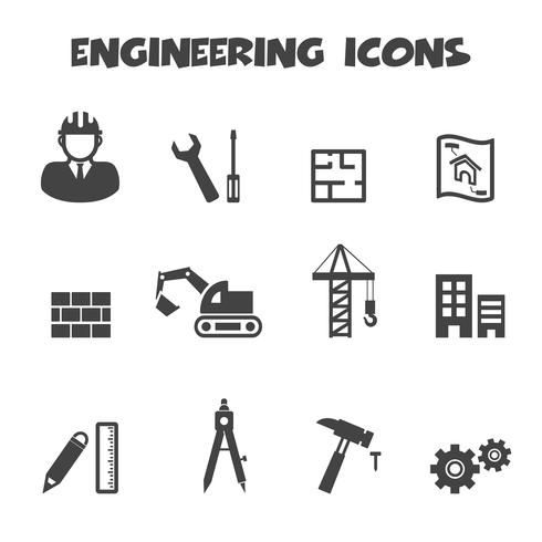 engineering icons symbol vector