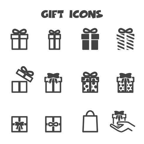 símbolo de los iconos de regalo vector