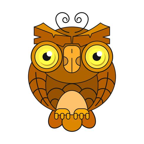 Owl or owl bird sketch vector isolated icon. Wild forest Feathered night bird of prey . Wild fauna and Zoology