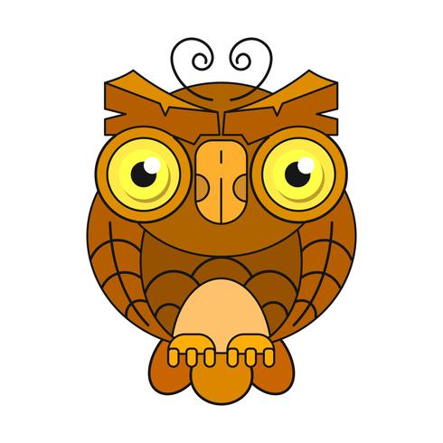 Owl or owl bird sketch vector isolated icon. Wild forest Feathered night bird of prey . Wild fauna and Zoology