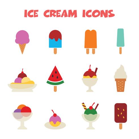 ice cream icons vector