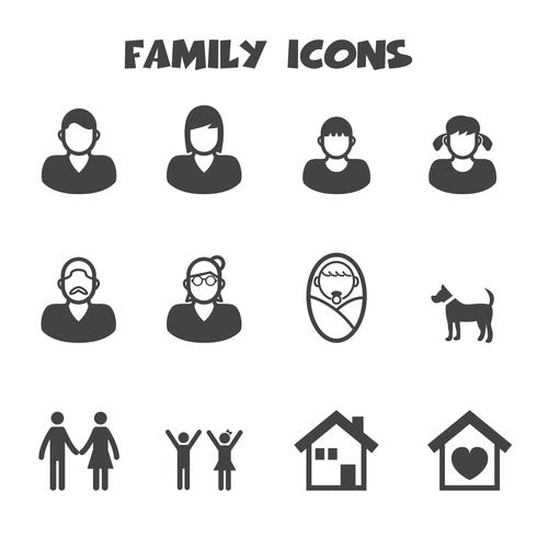 símbolo de los iconos familiares vector