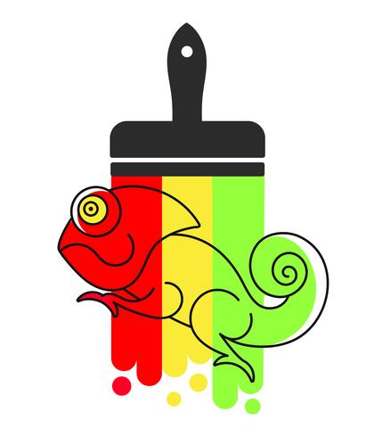 Chameleon Icon. Cartoon Illustration Of Walking Chameleon vector