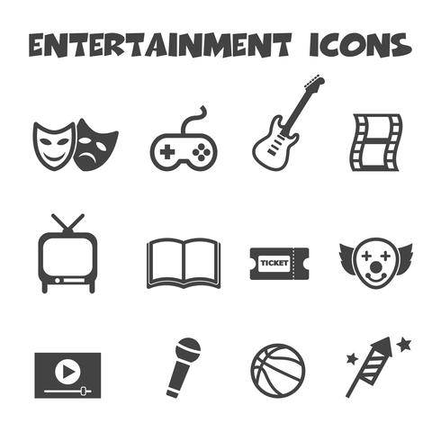 entertainment icons symbol vector