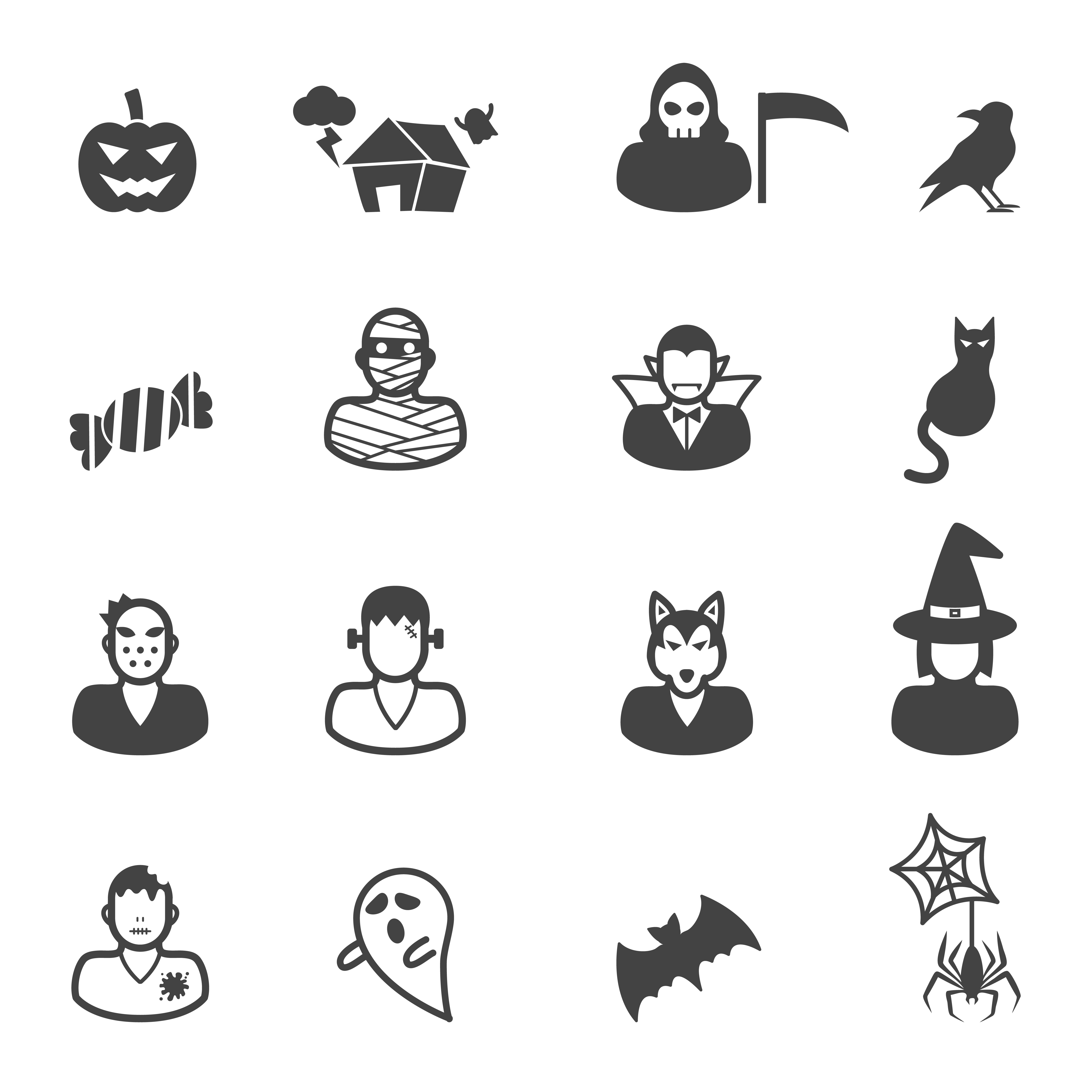 Happy halloween icons 633325 vector art at vecteezy