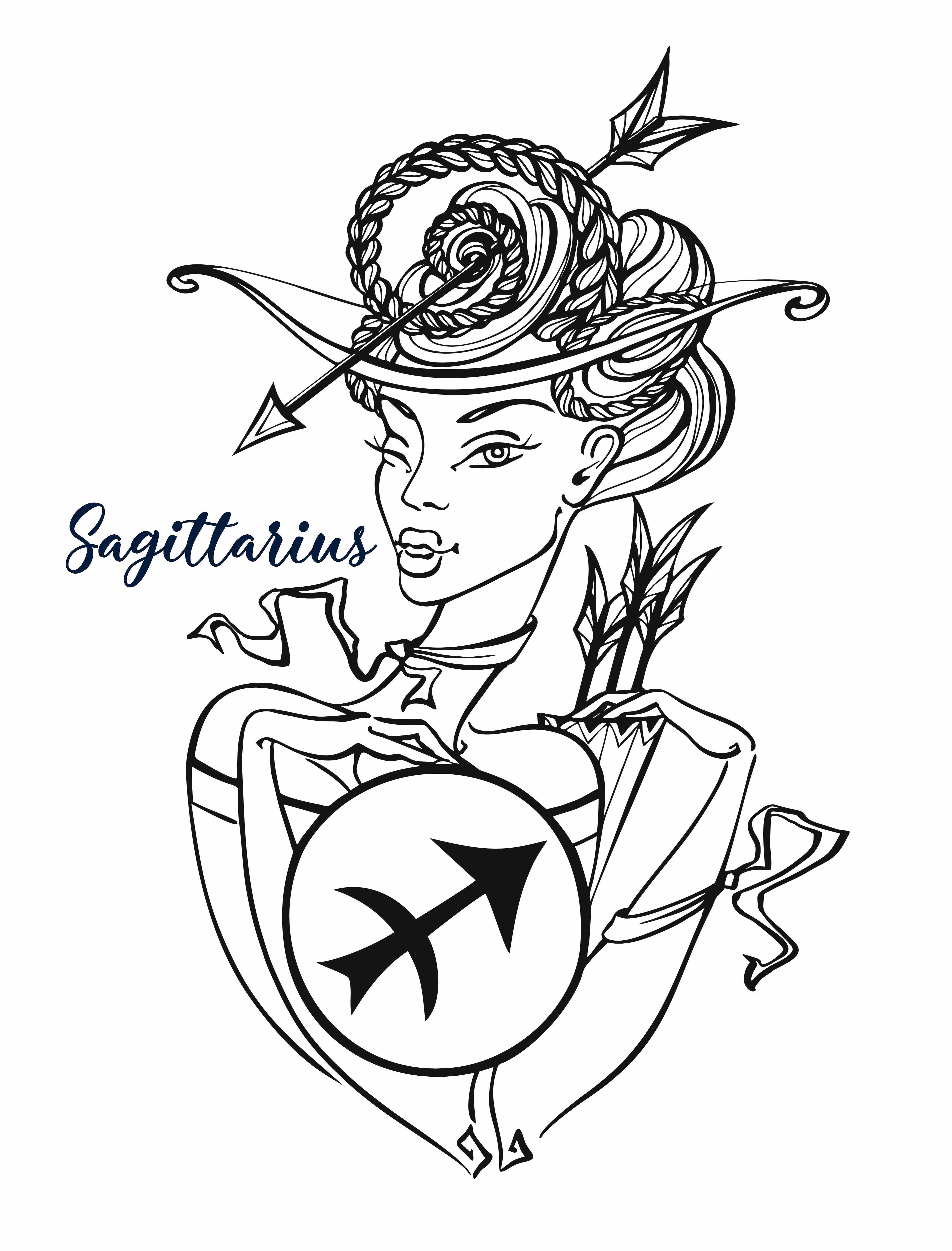 Sagittarius Zodiac Sign Drawings