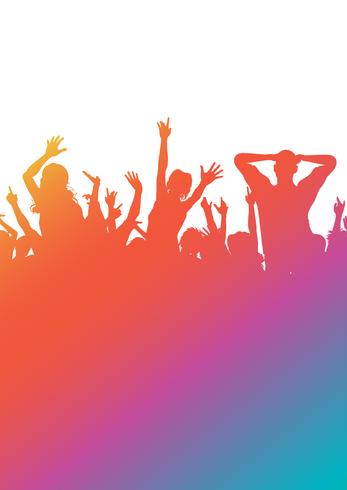 Colourful gradient party audience silhouette