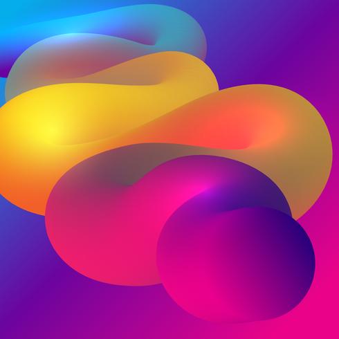 Abstract design background with 3D style flowing shape vector