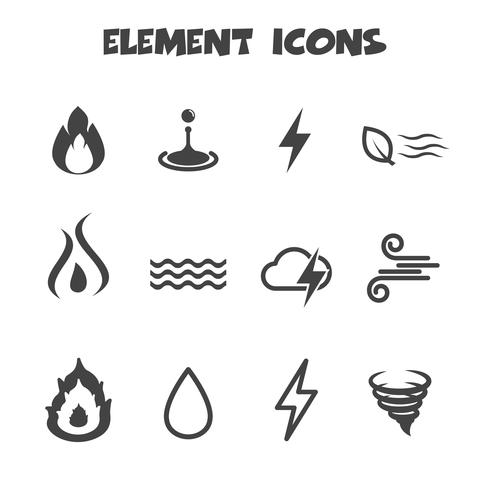 símbolo de los iconos de elementos vector