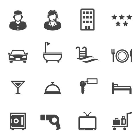 hotel and resort service icons vector