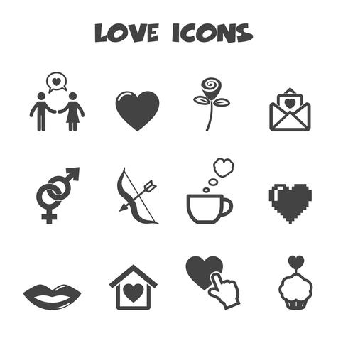 símbolo de iconos de amor vector