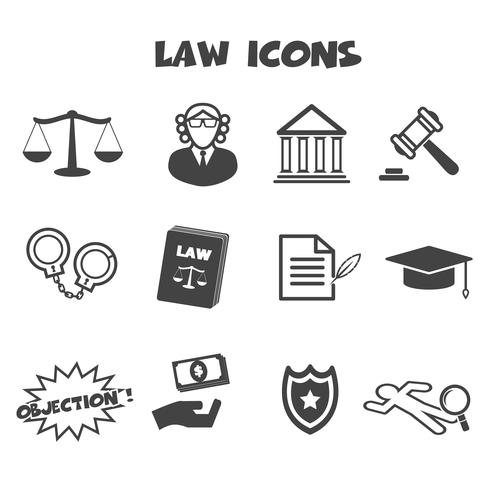 law icons symbol vector