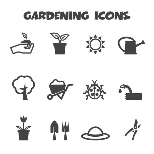 gardening icons symbol vector