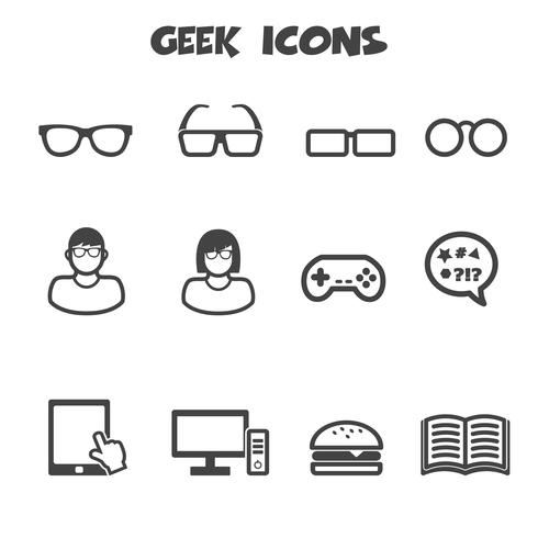 geek icons symbol vector