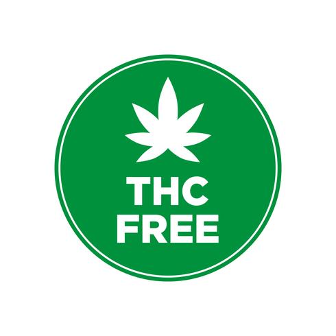 THC Free icon. Green and round symbol. vector