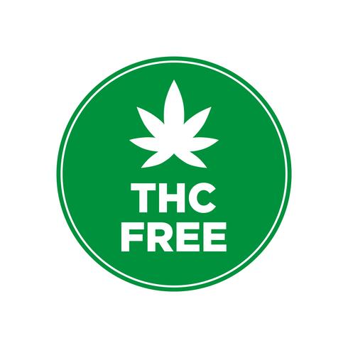 THC Free icon. Green and round symbol. vector