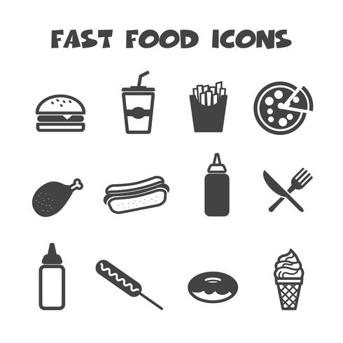 iconos de comida rápida vector