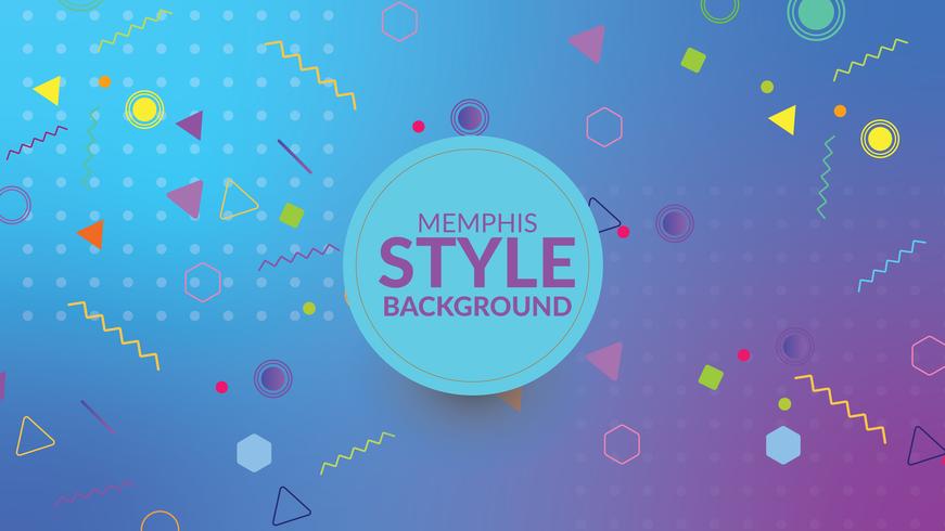 Memphis style gradient background vector