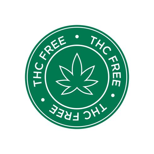 THC Free icon. Green and round symbol. vector