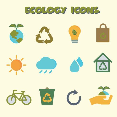 ecología color iconos símbolo vector