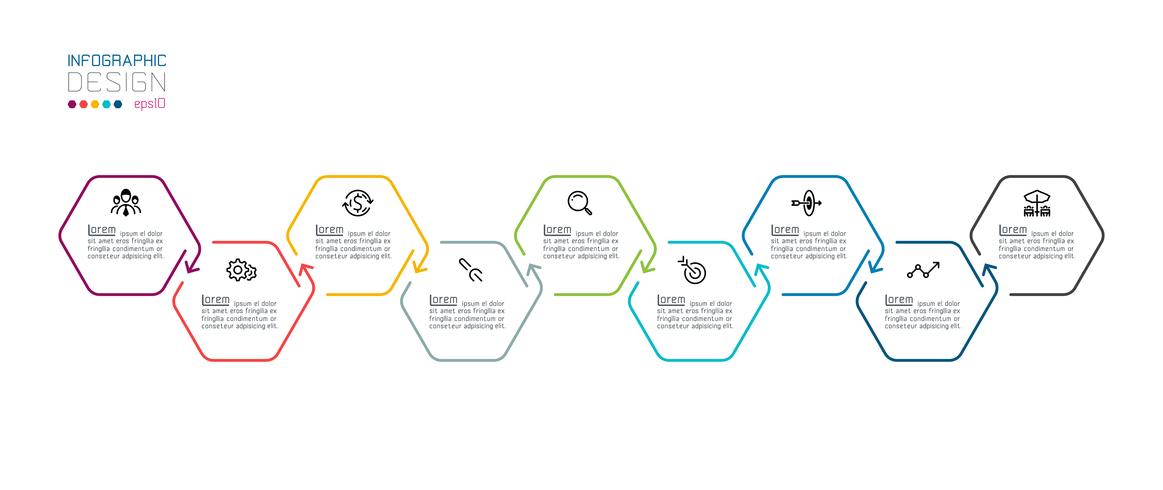 Hexagon inforgraphics on vector graphic art.