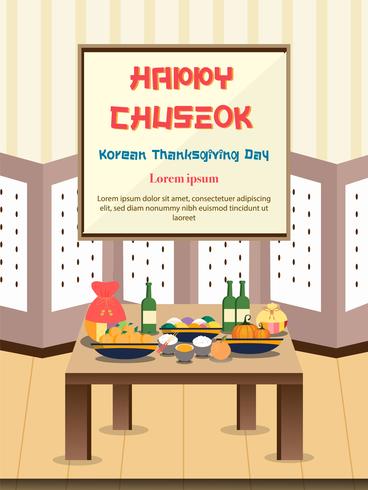 Fondo de diseño de banner de Chuseok. vector