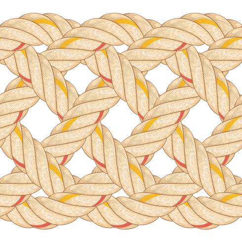 Seamless pattern with rope bending. vector