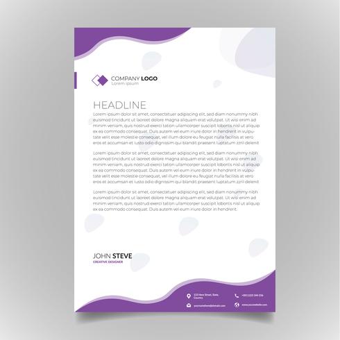 Corporate wavy style letterhead template vector