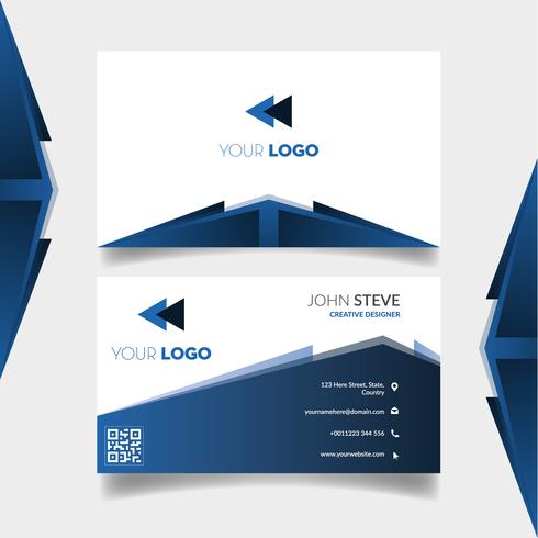 Bluish business card template vector